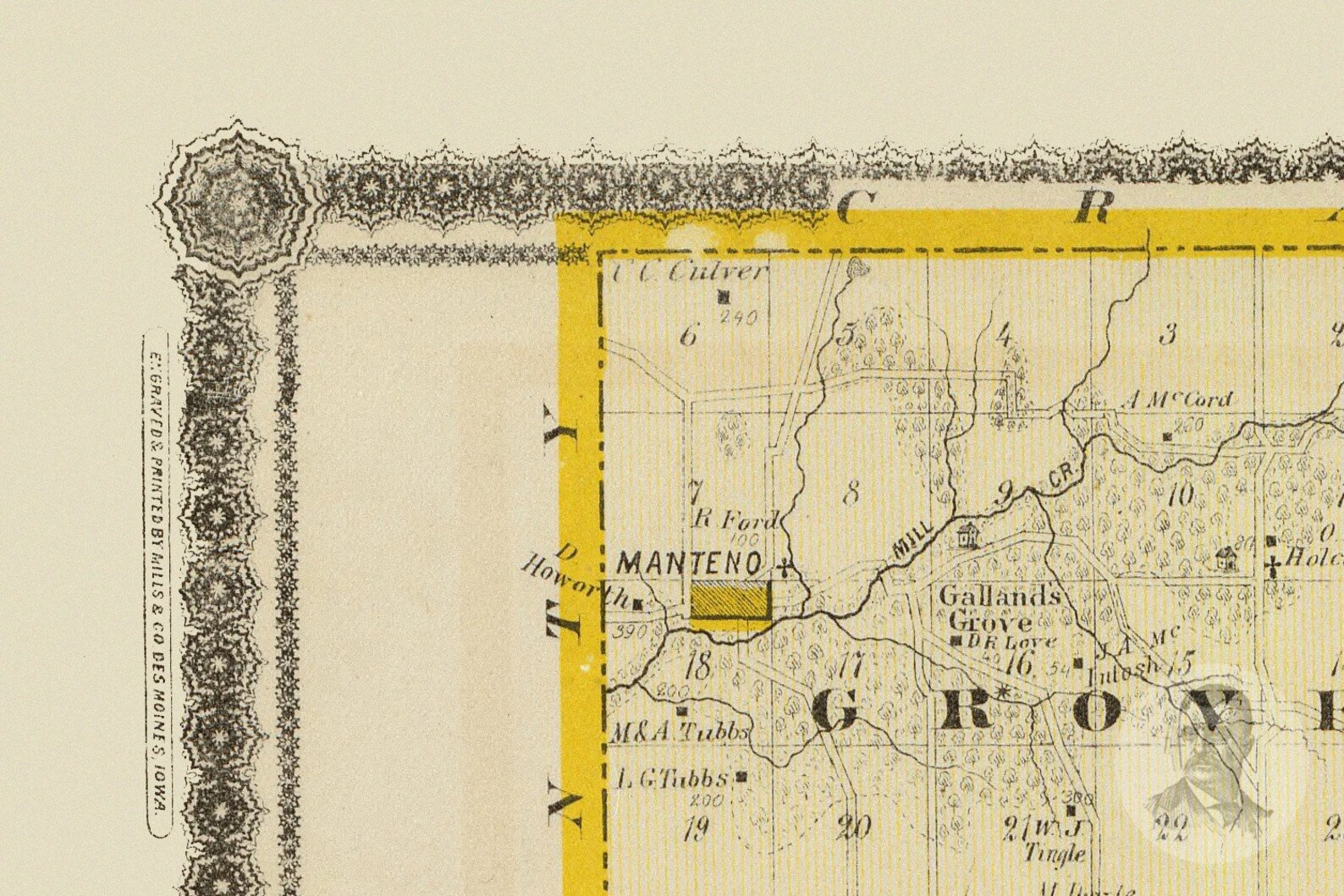 Vintage Shelby County IA Map 1875 Old Iowa Map Historical Etsy