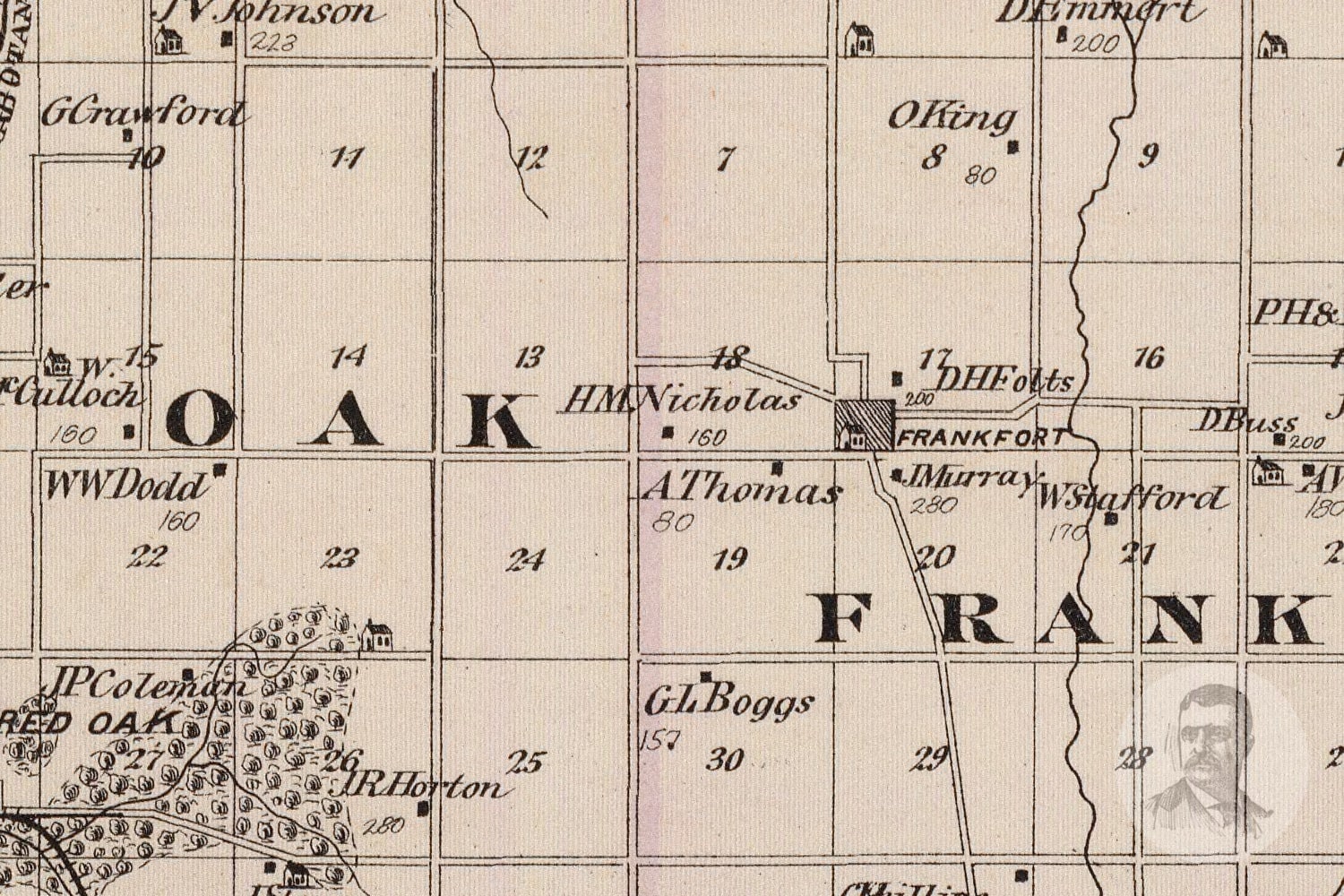 Vintage Montgomery County IA Map 1875 Old Iowa Map Etsy
