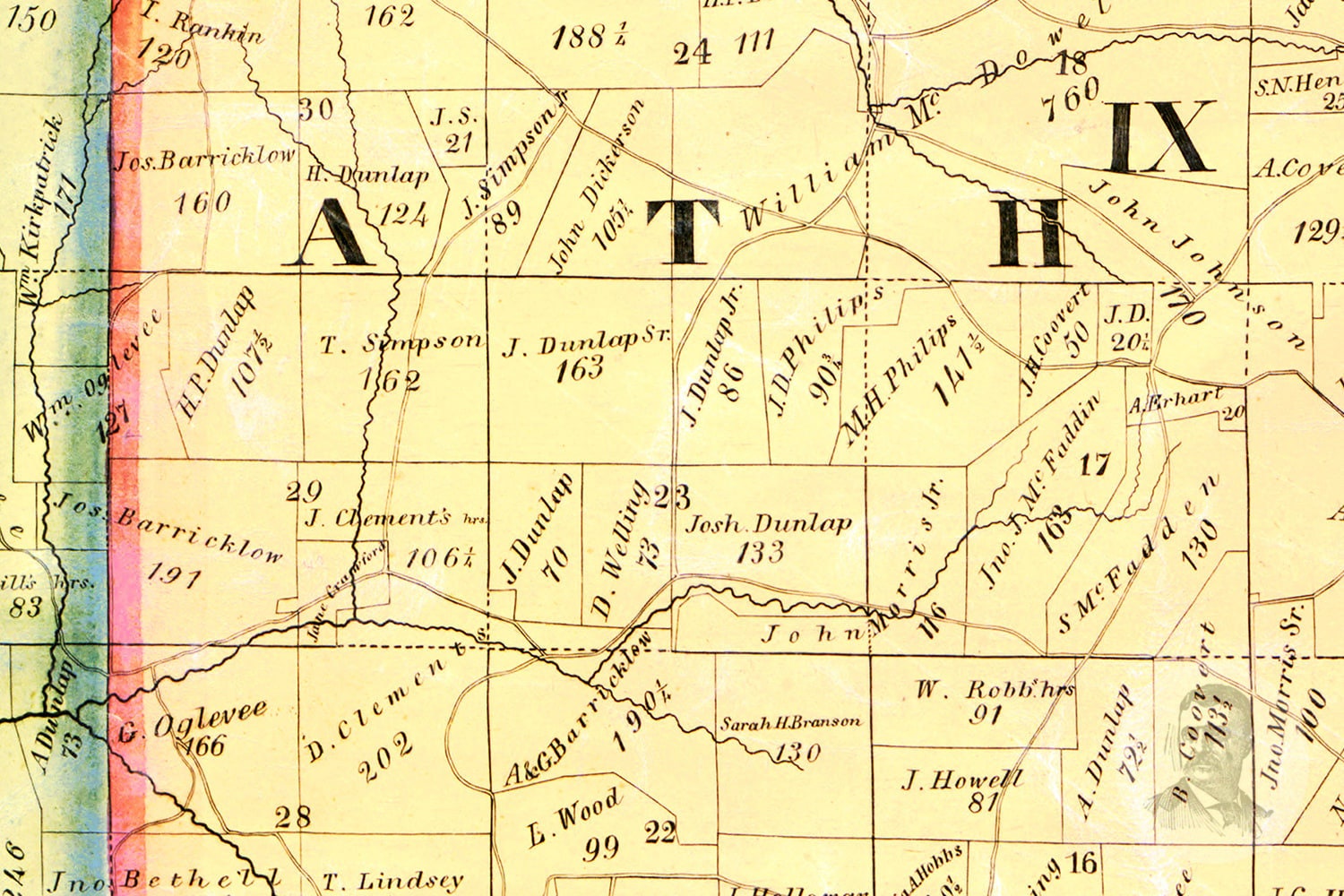 Vintage Harrison County Map 1862 Old Map of Harrison County Etsy