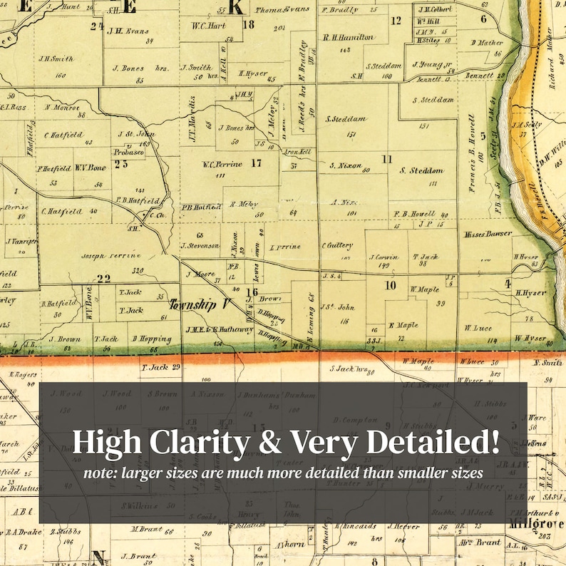 Warren County Ohio Map 1856 Old Map of Warren County Ohio Etsy