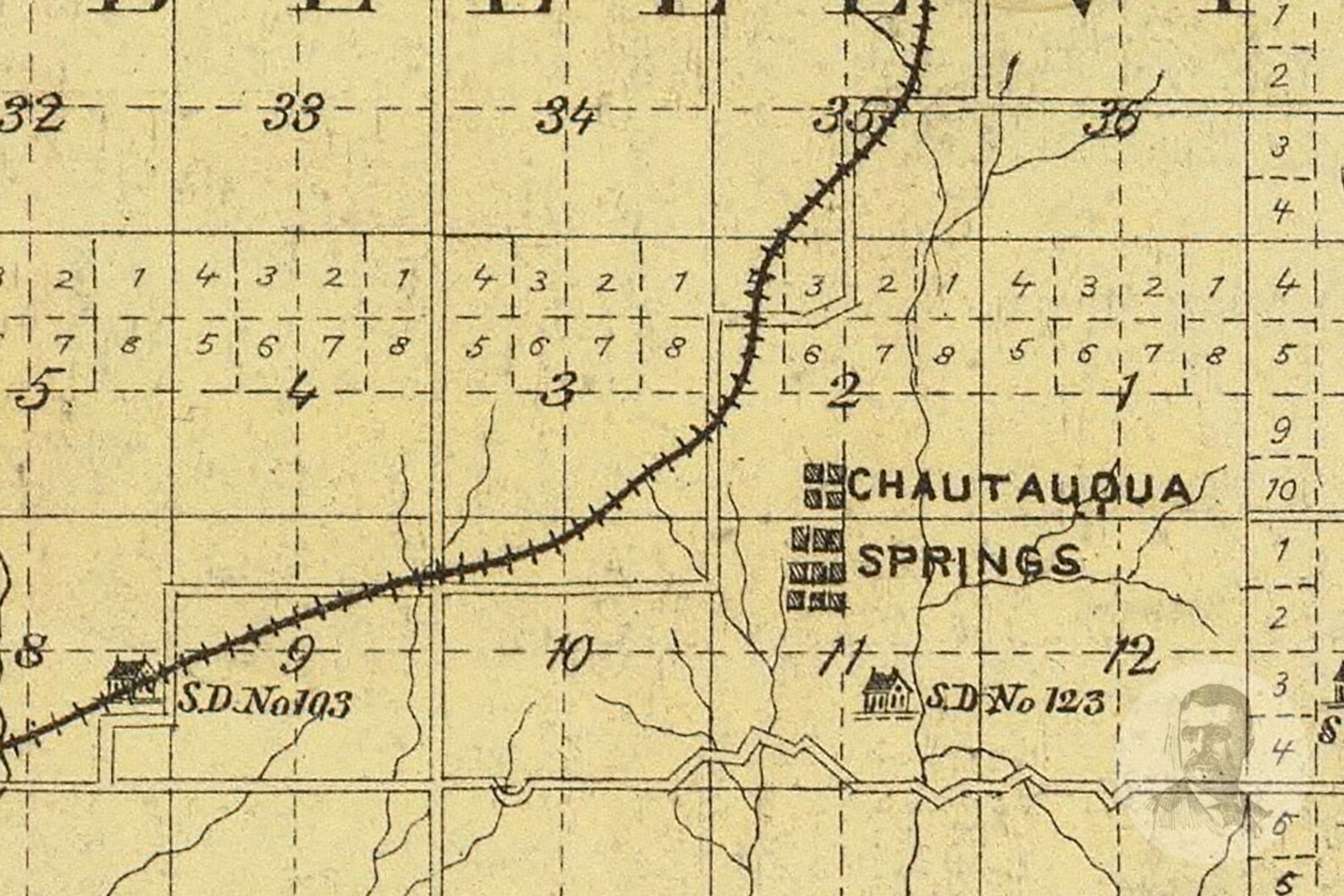 Vintage Chautauqua County KS Map 1887 Old Kansas Map Etsy