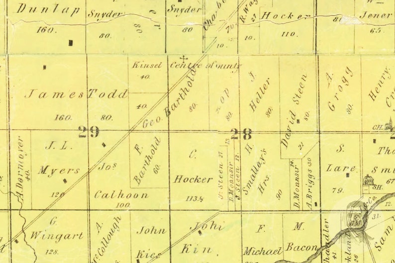 Vintage Crawford County Map 1850 Old Map of Crawford County Etsy