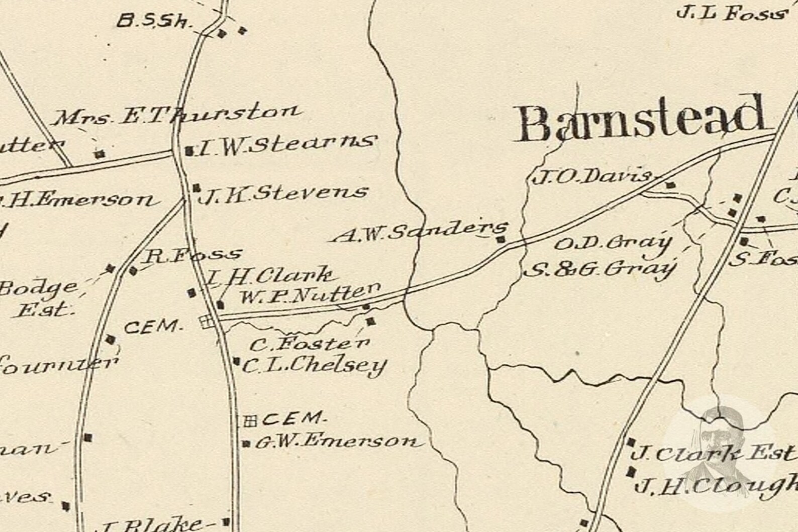 Vintage Barnstead Map from 1892 Old New Hampshire Map Etsy