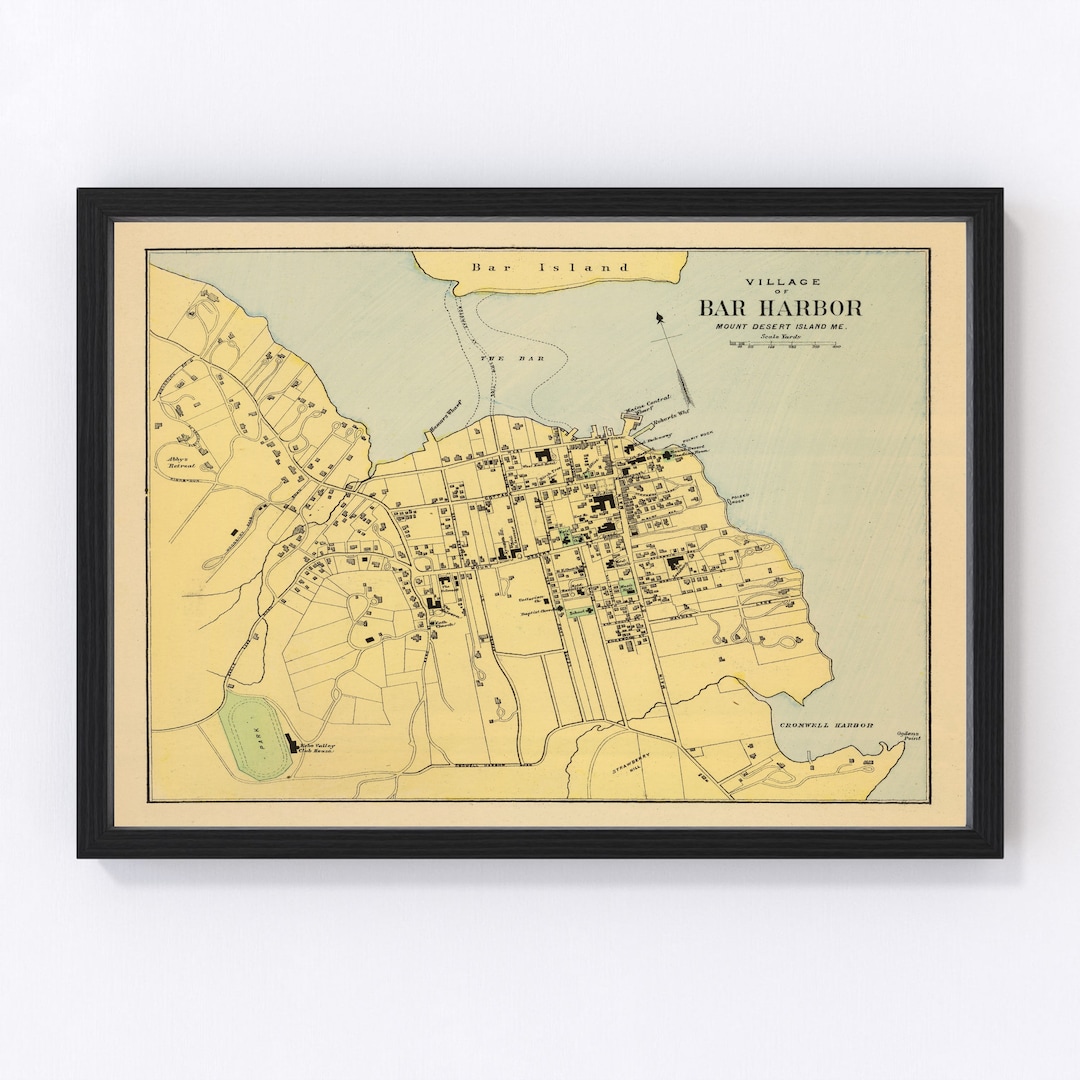 Bar Harbor Map 1894 Old Map of - Il 1080xN.4266454699 Gds3 