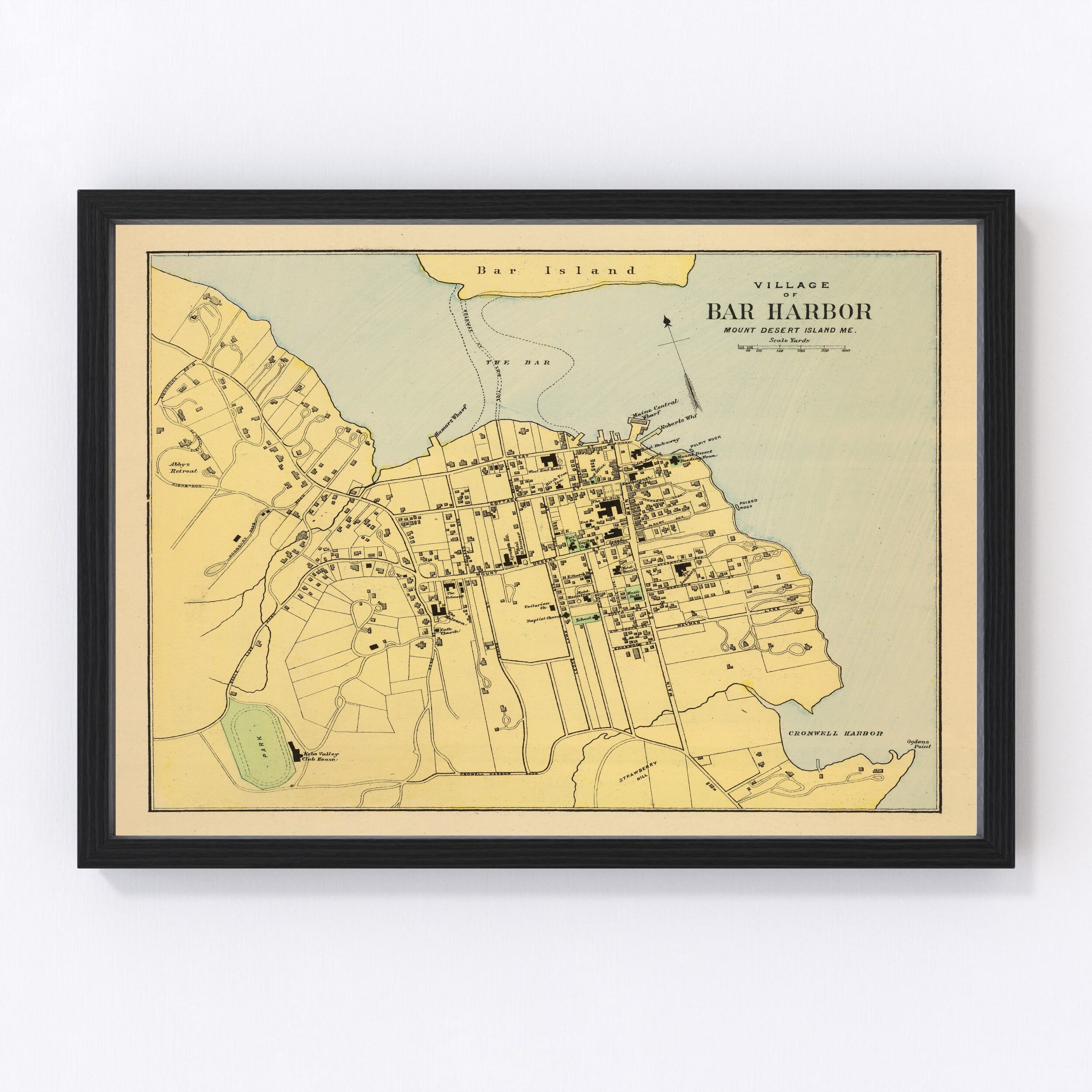 Carte Ancienne De Biddeford, Maine (1894) - Reproduction Encadrable - Ted's Vintage Art