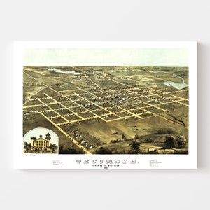 Tecumseh Map 1868 Old Map of Tecumseh Michigan Art Vintage Print Framed ...