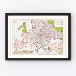 Europe Map 1972, Vintage Europe Map, Old Europe Art, Wall Art Gift for Europe History Lovers Retro Decor
