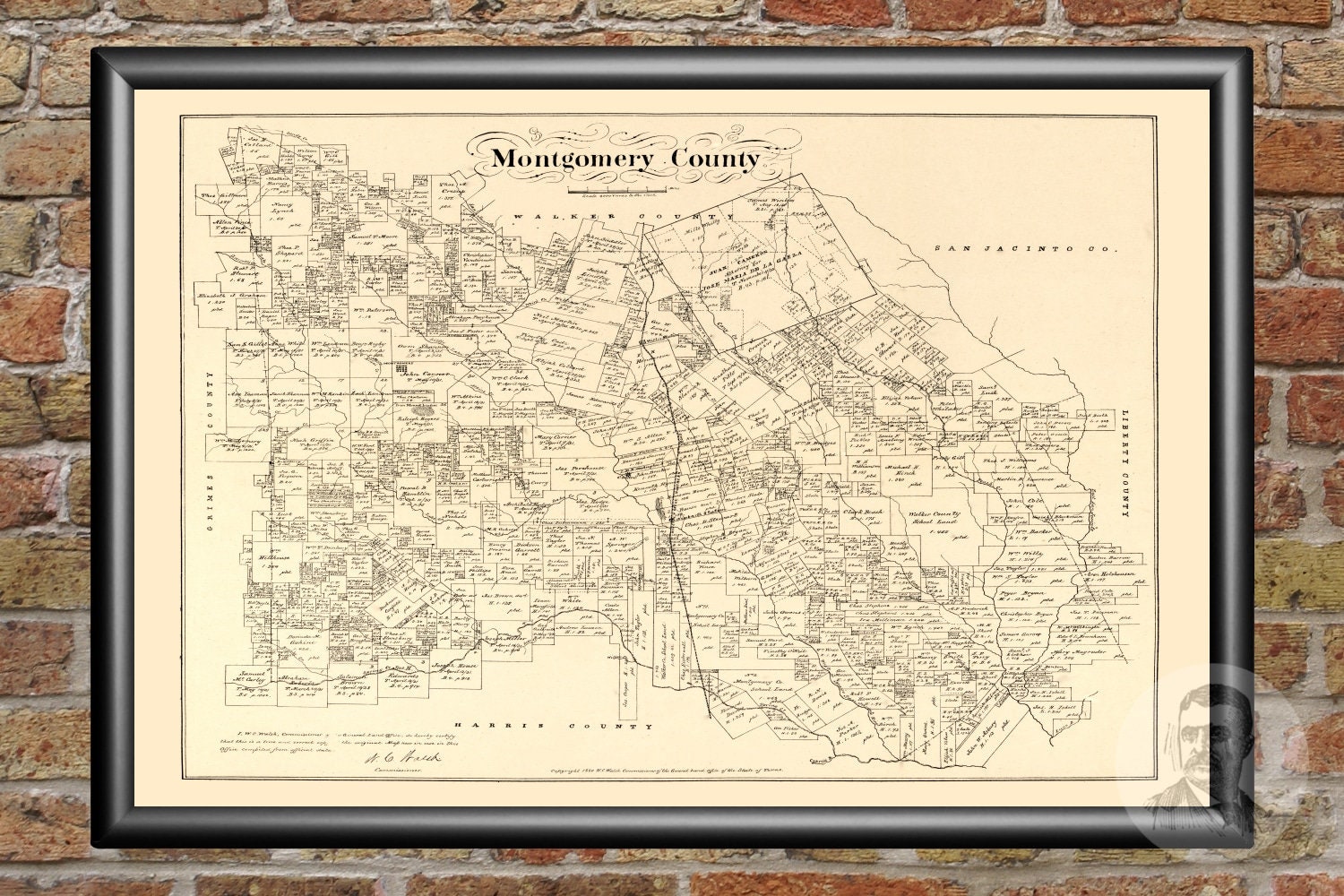 Vintage Montgomery County Map 1880 Old Map of Montgomery Etsy