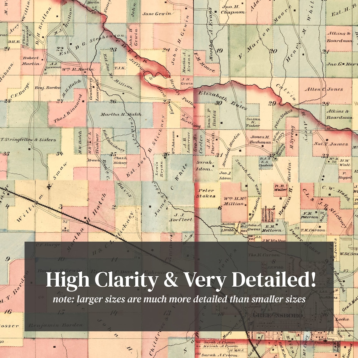 Hale County Alabama Map 1870 Old Map of Hale County Alabama Etsy