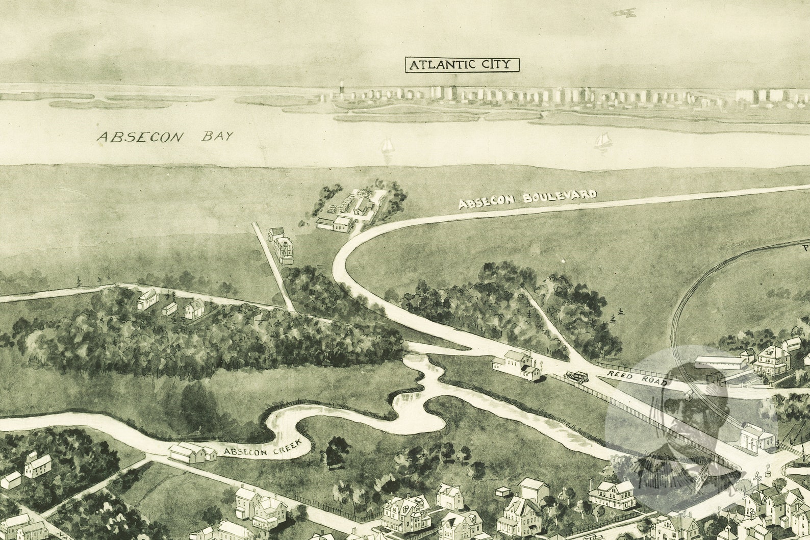 Vintage Absecon Map 1924 Old Map of Absecon New Jersey Etsy