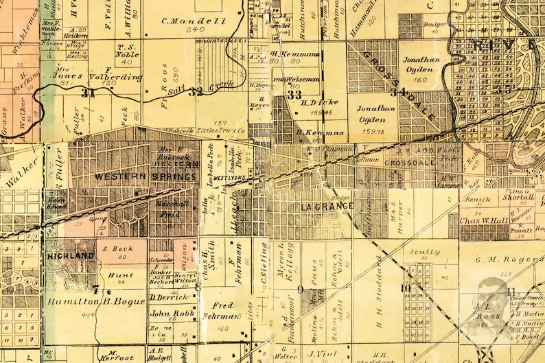 Vintage Cook County Map 1898 Old Map of Cook County Etsy