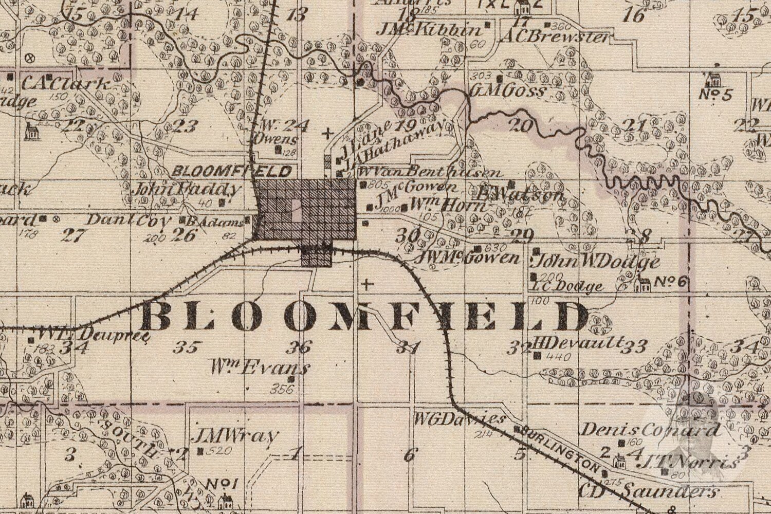 Vintage Davis County IA Map 1875 Old Iowa Map Historical Etsy