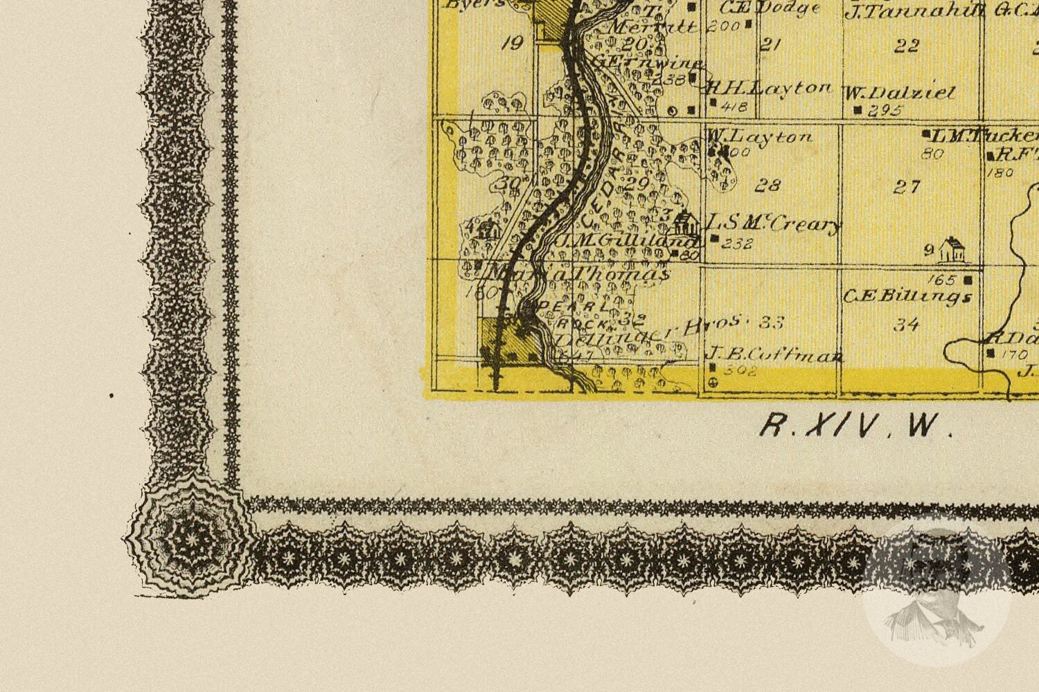 Vintage Chickasaw County IA Map 1875 Old Iowa Map Etsy