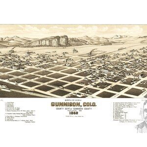 Vintage Gunnison Map 1882 Old Map of Gunnison Colorado | Etsy