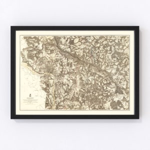 Virginia Map 1869, Vintage Virginia Map, Old Virginia Art, Wall Art Gift for Virginia History Lovers Retro Decor