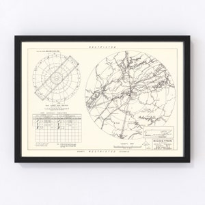 May include: A black and white vintage map of the McGhee-Tyson Airport in Knoxville, Tennessee. The map includes a compass rose, a wind coverage tabulation, and a vicinity map. The text "RESTRICTED" appears at the top and bottom of the map.
