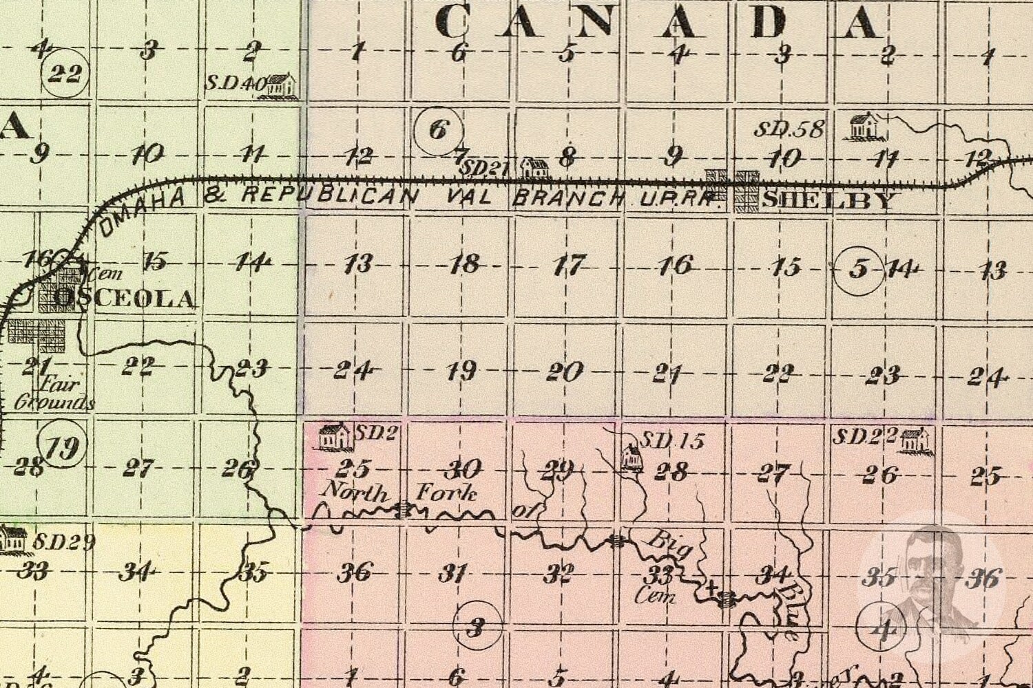 Vintage Polk County NE Map 1885 Old Nebraska Map Historical Etsy