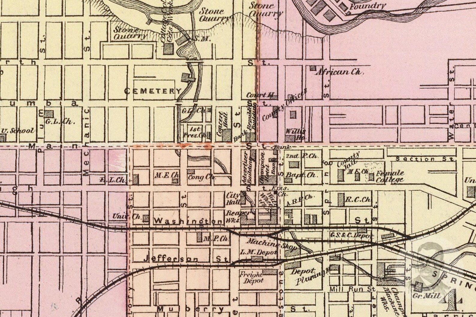 Vintage Springfield Map from 1872 Old Ohio Map Historic OH | Etsy
