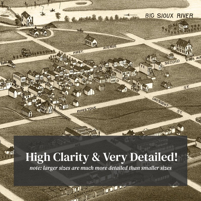 Flandreau Map 1883 Old Map of Flandreau South Dakota Art Etsy