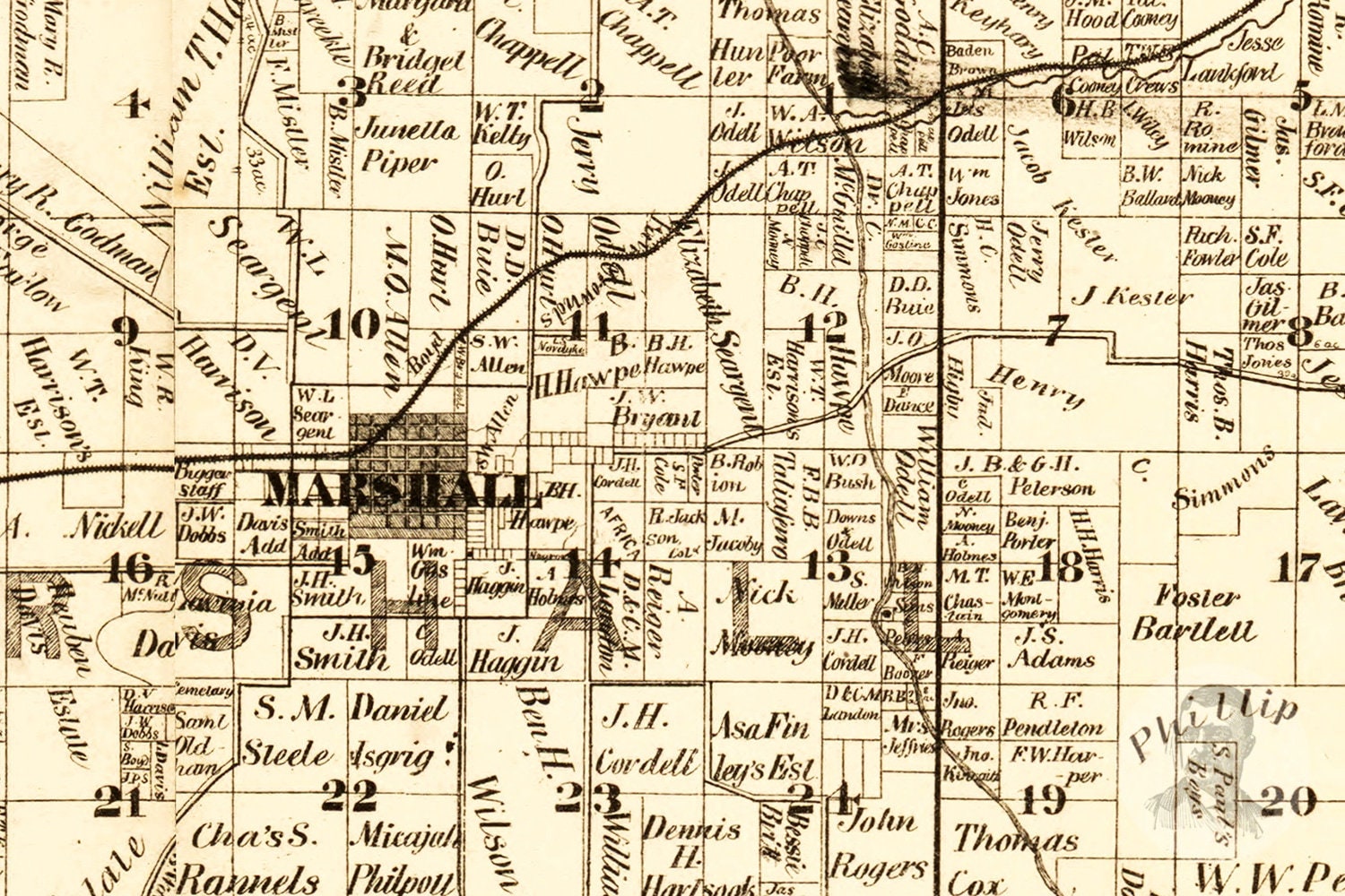 Vintage Saline County Map 1871 Old Map of Saline County Etsy