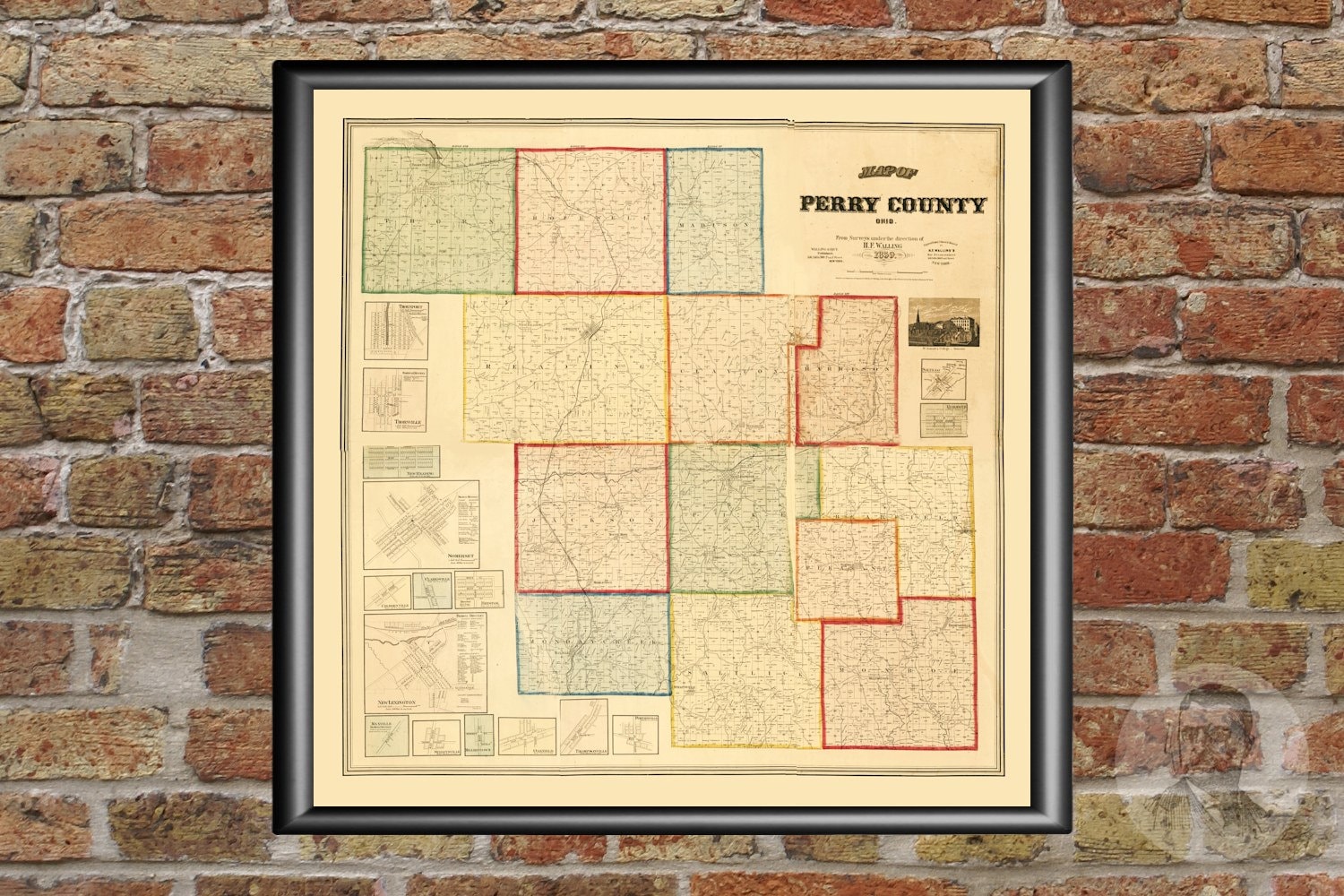 Vintage Perry County Map 1859 Old Map of Perry County Ohio Etsy