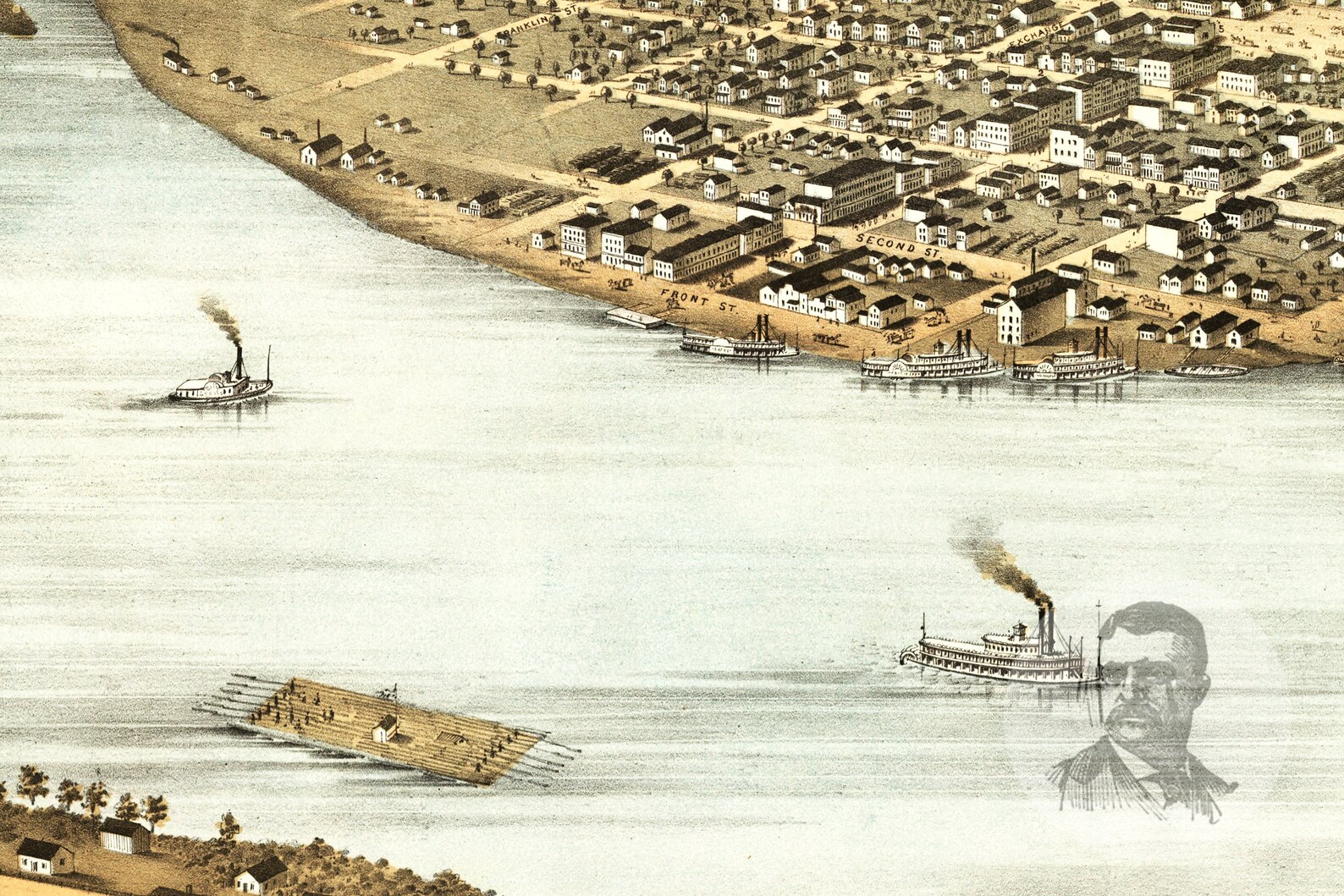 Vintage Lyons Map 1868 Old Map of Lyons Iowa Historical Etsy