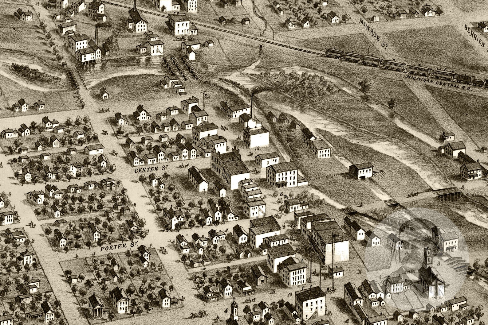 Vintage Albion Map 1868 Old Map of Albion Michigan Etsy