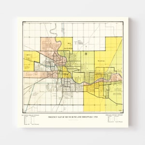 South Bend Map 1924 Old Map of South Bend Indiana Art Vintage Print ...