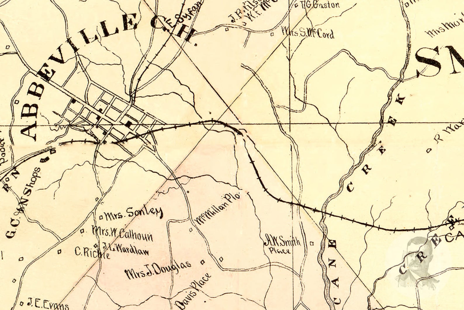 Vintage Abbeville County Map 1895 Old Map of Abbeville Etsy