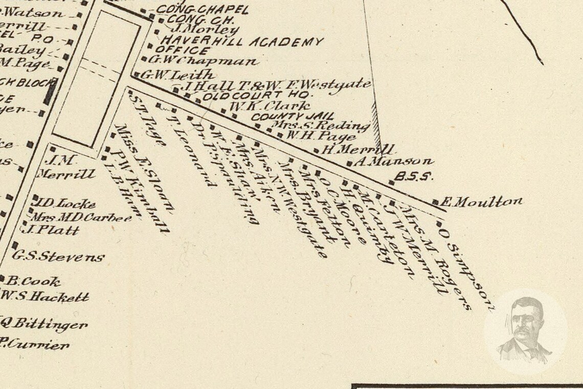 Vintage Haverhill Map from 1892 Old New Hampshire Map Etsy