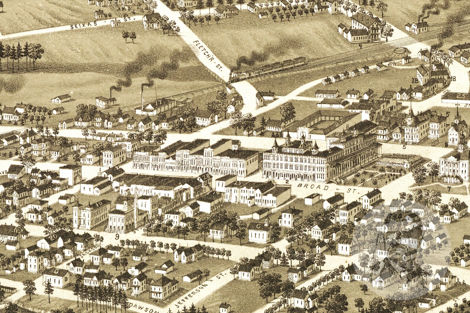 Vintage Thomasville Map 1885 Old Map of Thomasville Etsy