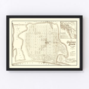 Coronado Beach Map 1887, Vintage Coronado Beach Map, Old Coronado Beach California Art, Wall Art Gift for Coronado Beach History Lovers Retr