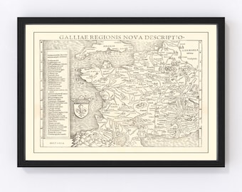 16th Century France Map Print: Vintage Cartography Decor - Etsy