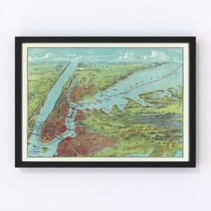 Long Island Map 1909, Vintage Long Island Map, Old Long Island New York Art, Wall Art Gift for Long Island History Lovers Retro Decor