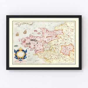 Brittany &amp; Normandy France Map 1623 - Old Map of Brittany Normandy ...