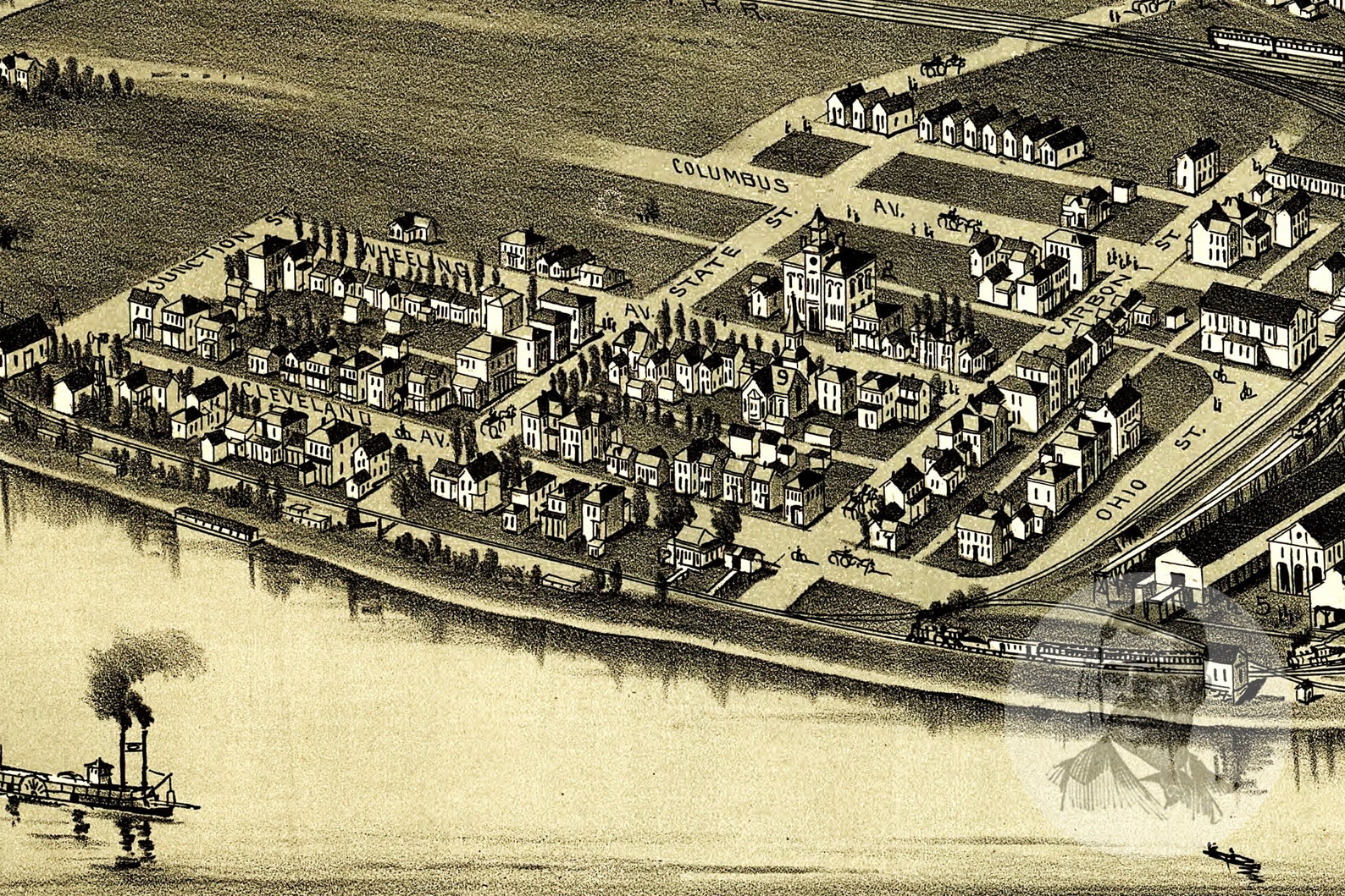 Vintage Mingo Junction Map 1899 Old Map of Mingo Junction Etsy