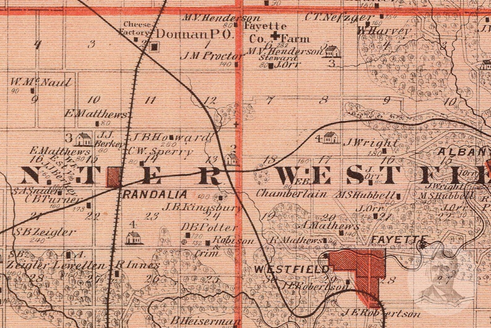 Vintage Fayette County IA Map 1875 Old Iowa Map Historical Etsy