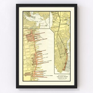 Charleston Map 1920, Vintage Charleston Map, Old Charleston South Carolina Art, Wall Art Gift for Charleston History Lovers Retro Decor