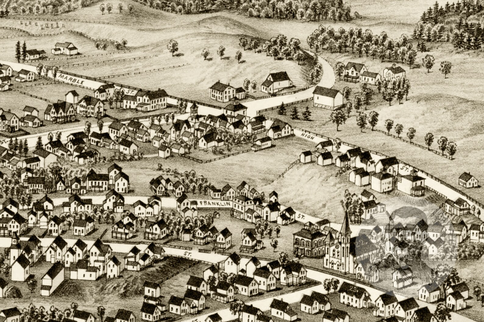 Vintage Brandon Map 1890 Old Map of Brandon Vermont Etsy