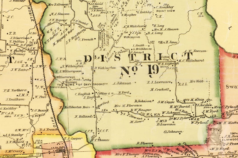 Vintage Gibson County Map 1877 Old Map of Gibson County Etsy