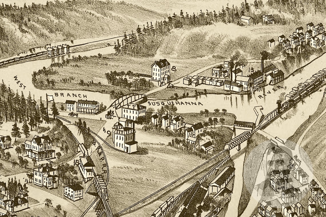 Vintage Curwensville Map 1895 Old Map of Curwensville Etsy