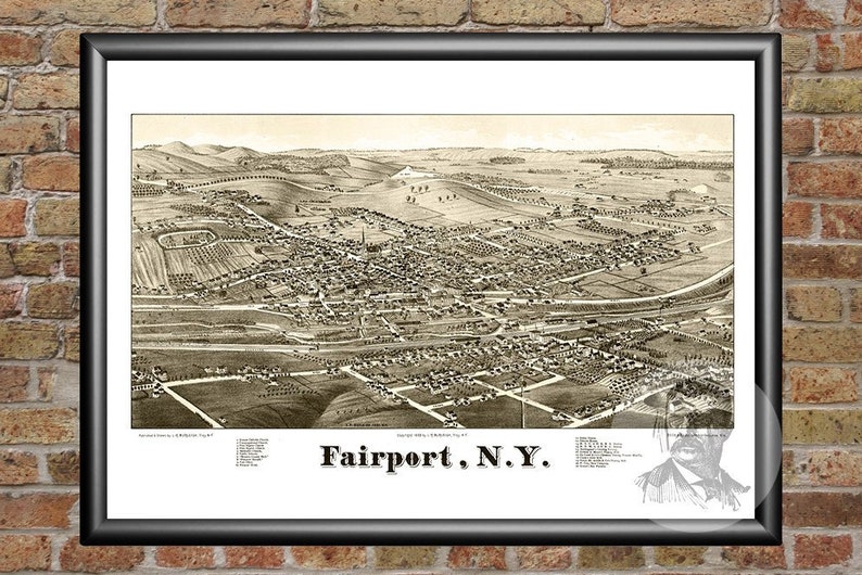 Vintage Fairport Map 1885 Old Map of Fairport New York Etsy