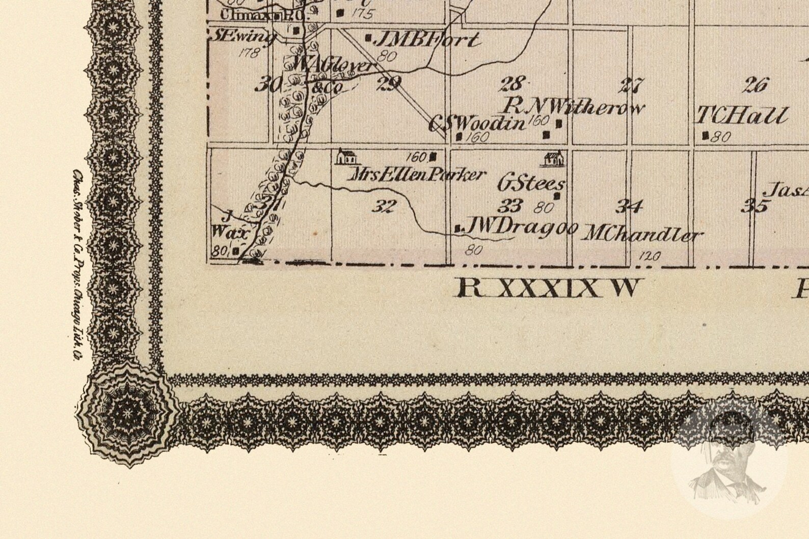 Vintage Montgomery County IA Map 1875 Old Iowa Map Etsy