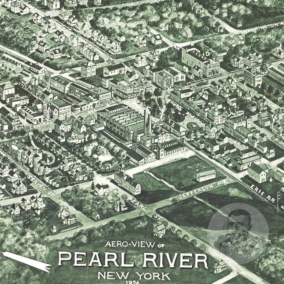 Pearl River New York Vintage Map From 1924 Old City Map Art Etsy
