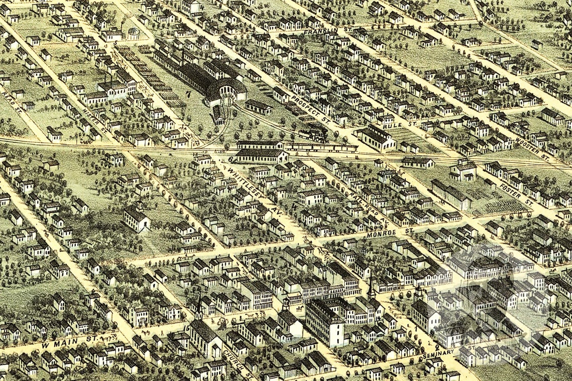 Vintage Norwalk Map 1870 Old Map of Norwalk Ohio Historical | Etsy