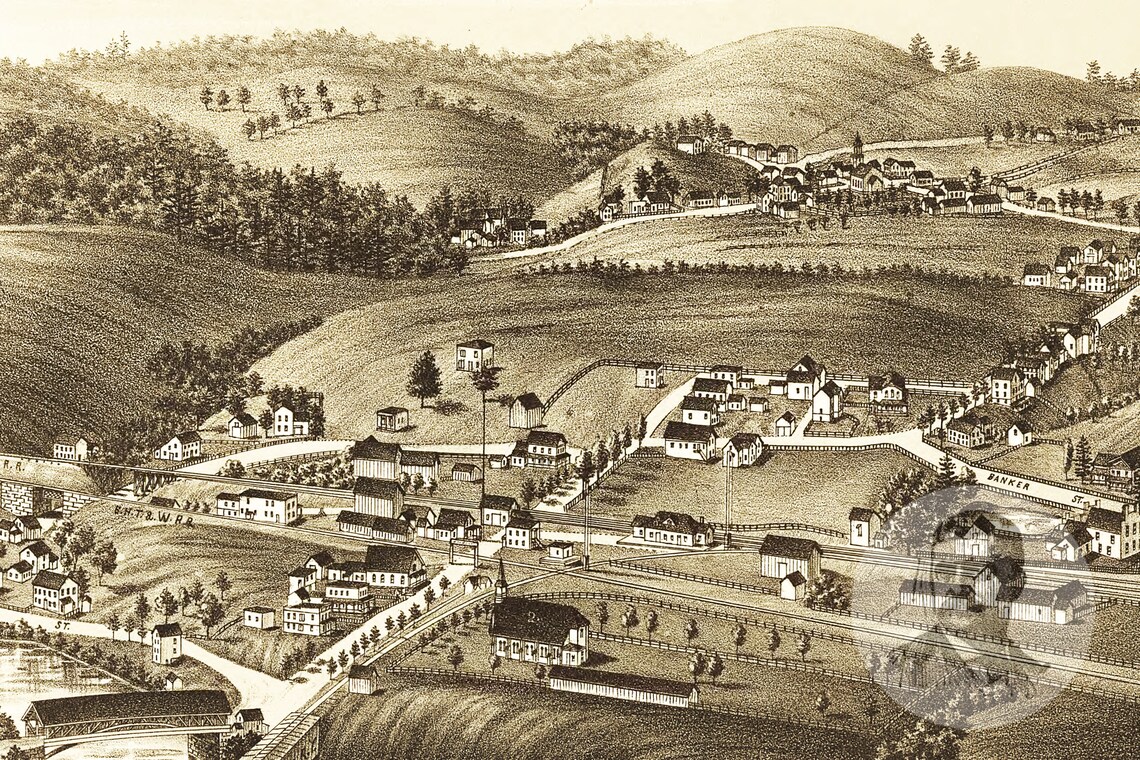 Vintage Johnsonville Map 1887 Old Map of Johnsonville New Etsy