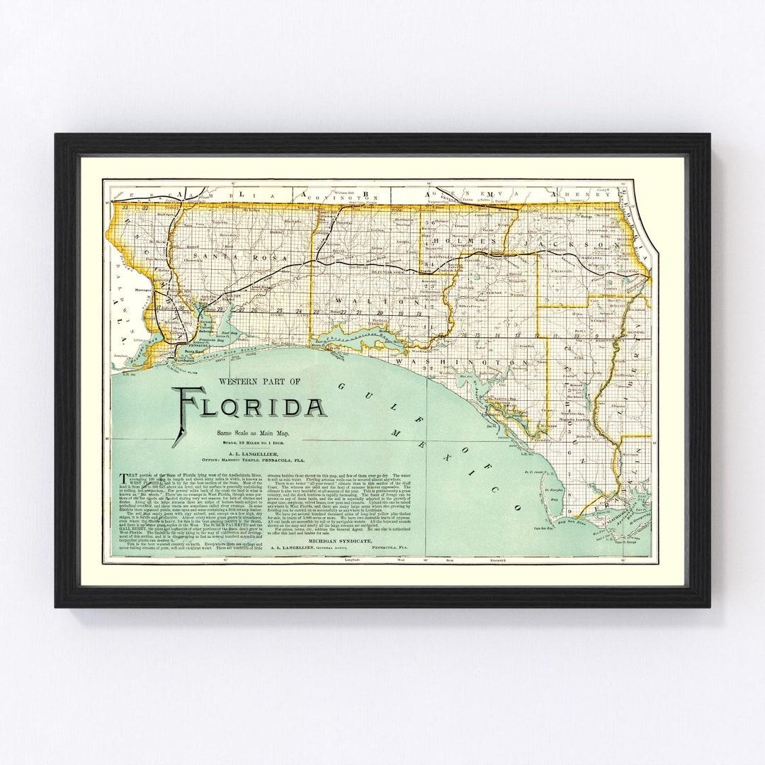 Florida Map 1890 Old Map of Florida - Il 1080xN.4584485965 Nm6v 