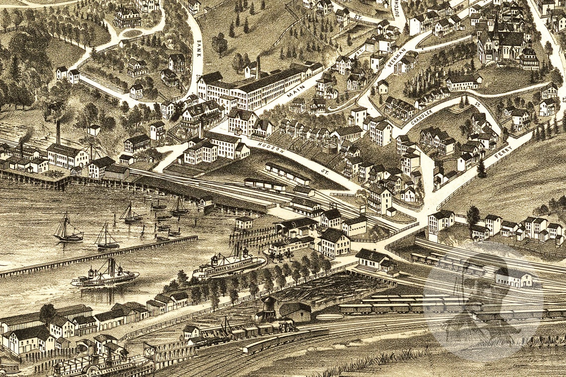 Vintage Fishkill Map 1886 Old Map of Fishkill New York Etsy