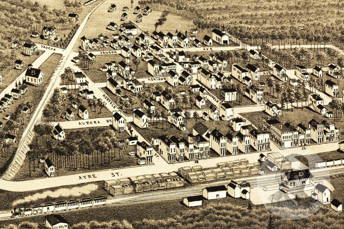 Vintage Ironwood Map 1886 Old Map of Ironwood Michigan Etsy