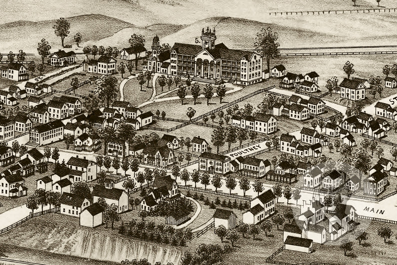 Vintage Castleton Map 1886 Old Map of Castleton Vermont Etsy